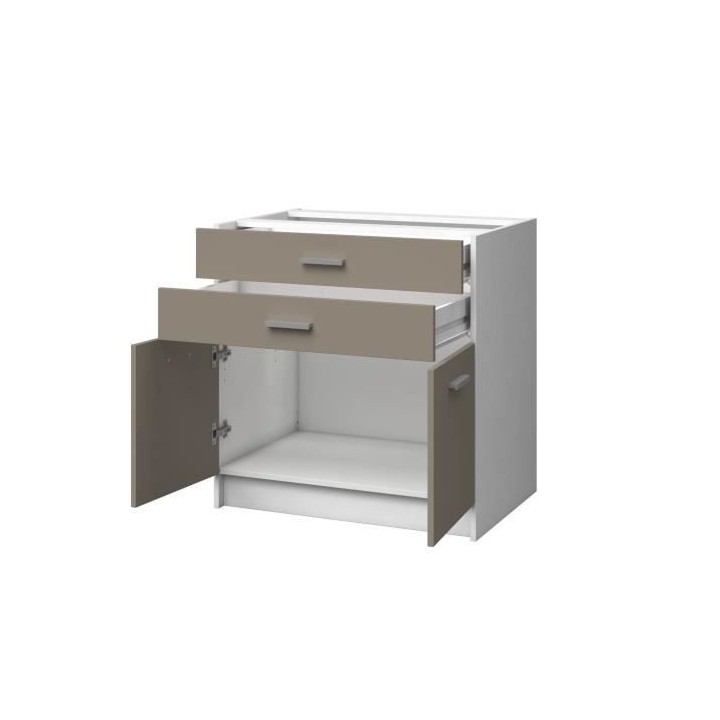 EXTRA Meuble bas de cuisine - 2 Portes et 2 Tiroirs - L 80 x P 60 x H