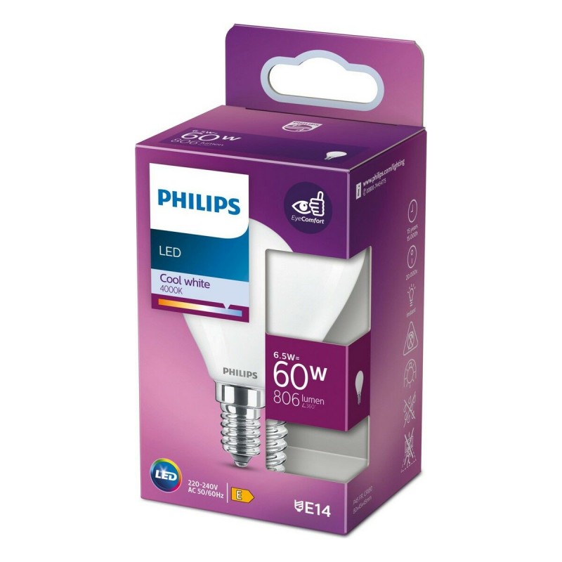 Lampe LED Philips E14 E 6,5 W 806 lm Ø 4,5 x 8 cm (4000 K)