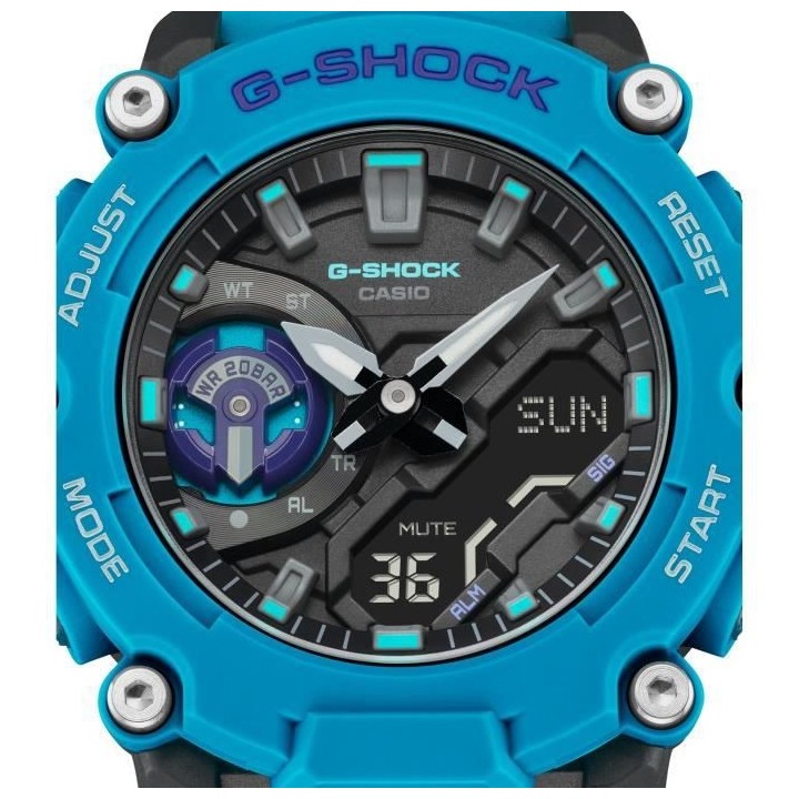 CASIO Montre G-SHOCK - Resitante aux chocs - Multifonctions - Bleu