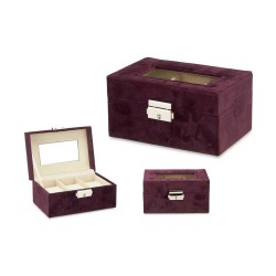 Boîte d'horloge Métal Bordeaux (16 x 8,5 x 11 cm) (6 Unités)