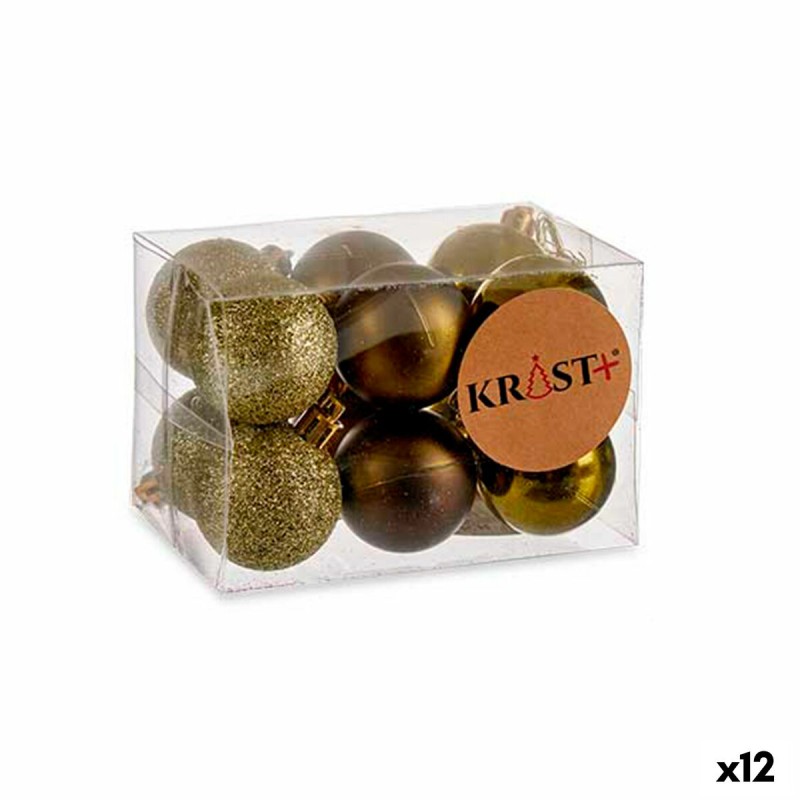 Lot de boules de Noël 4 x 5 x 4 cm Vert Plastique (12 Unités)