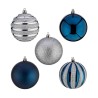 Lot de boules de Noël Bleu Argenté Plastique Ø 6 cm (6 Unités)