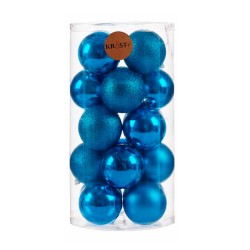 Lot de boules de Noël Bleu PVC (12 Unités)