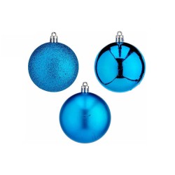 Lot de boules de Noël Bleu PVC (12 Unités)