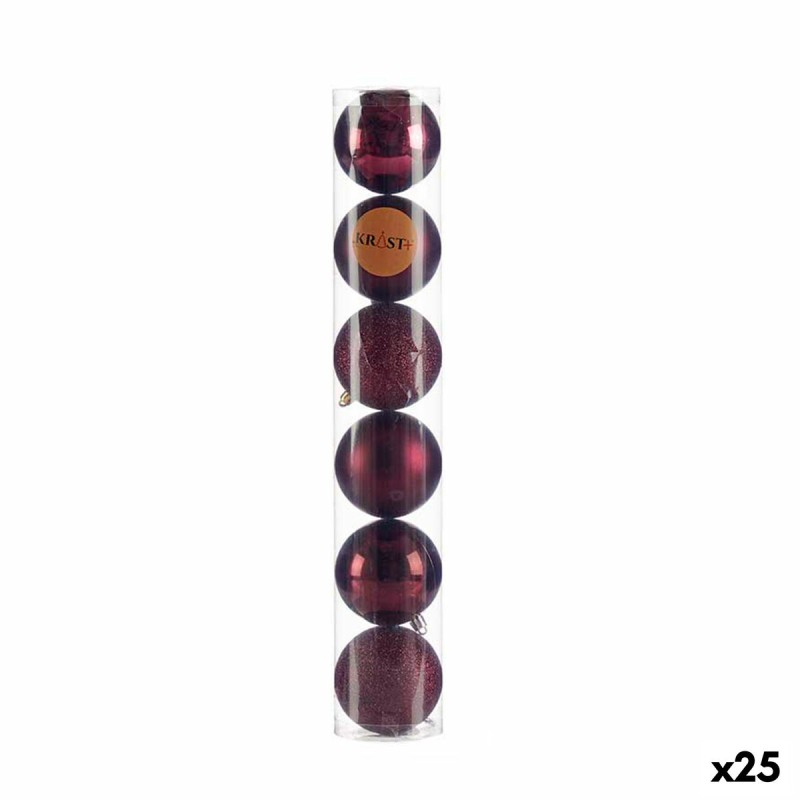 Lot de boules de Noël Violet Plastique Ø 8 cm 8 x 8 x 47 cm (25 Unités)