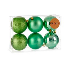 Lot de boules de Noël Vert Plastique Ø 8 cm (24 Unités)