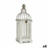 Cage décorative Métal Bois Blanc (16,5 x 46 x 16,5 cm) (6 Unités)