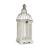 Cage décorative Métal Bois Blanc (16,5 x 46 x 16,5 cm) (6 Unités)