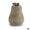 Figurine Décorative Gris Ciment Poire (10 x 14 x 10 cm) (12 Unités)