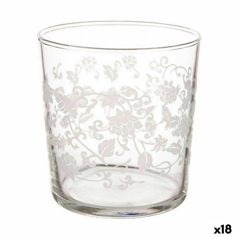 Verre à bière Feuille d'une plante Transparent Blanc verre (380 ml) (18 Unités)