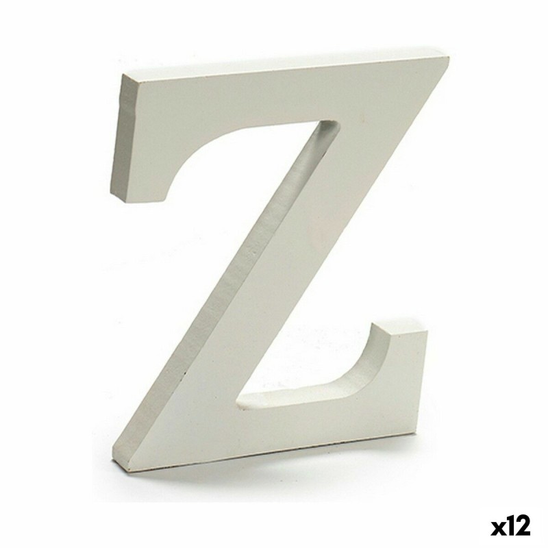 Lettre Z Bois Blanc (1,8 x 21 x 17 cm) (12 Unités)