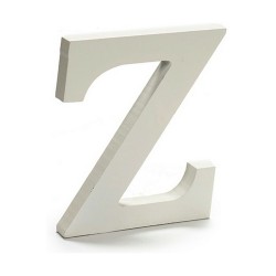 Lettre Z Bois Blanc (1,8 x 21 x 17 cm) (12 Unités)