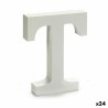 Lettre T Bois Blanc (2 x 16 x 14,5 cm) (24 Unités)