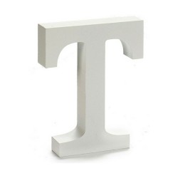 Lettre T Bois Blanc (2 x 16 x 14,5 cm) (24 Unités)