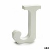 Lettre J Bois Blanc (2 x 16 x 14,5 cm) (24 Unités)