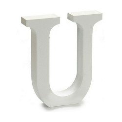 Lettre U Bois Blanc (2 x 16 x 14,5 cm) (24 Unités)