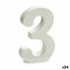 Numéro 3 Bois Blanc (2 x 16 x 14,5 cm) (24 Unités)