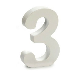 Numéro 3 Bois Blanc (2 x 16 x 14,5 cm) (24 Unités)