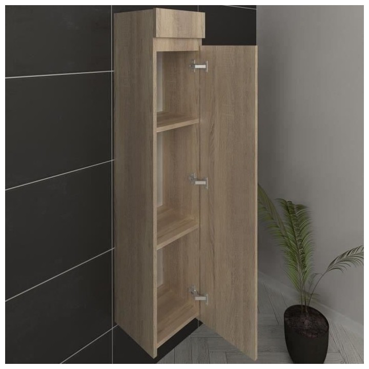 LUNA / LIMA Colonne de salle de bain L 25 cm - Décor chene sonoma