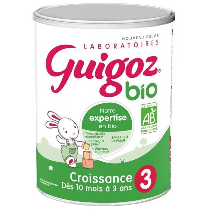 Guigoz Bio Lait Croissance 3eme Age 800g