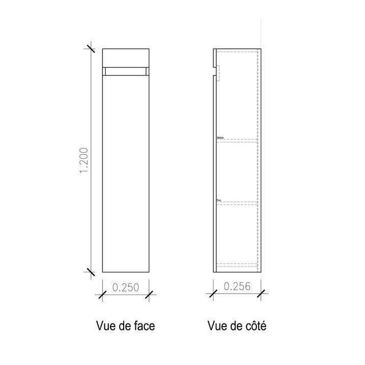 LUNA / LIMA Colonne de salle de bain L 25 cm - Décor chene sonoma