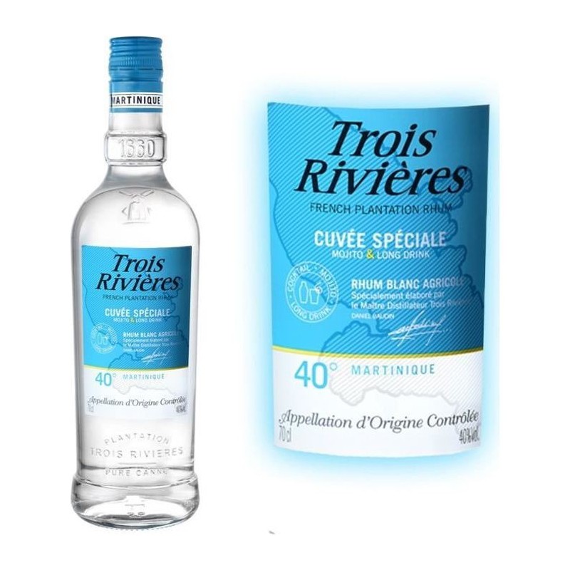 Rhum blanc cuvée spéciale 70cl Trois rivieres