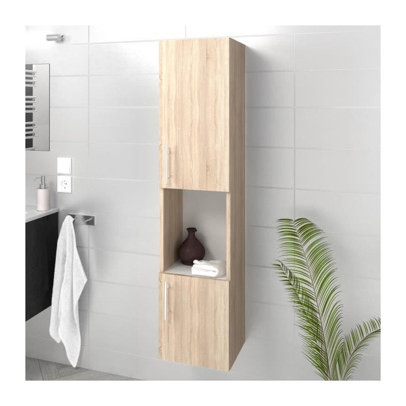 LUNA / LIMA Colonne de salle de bain L 30 cm - Décor chene sonoma