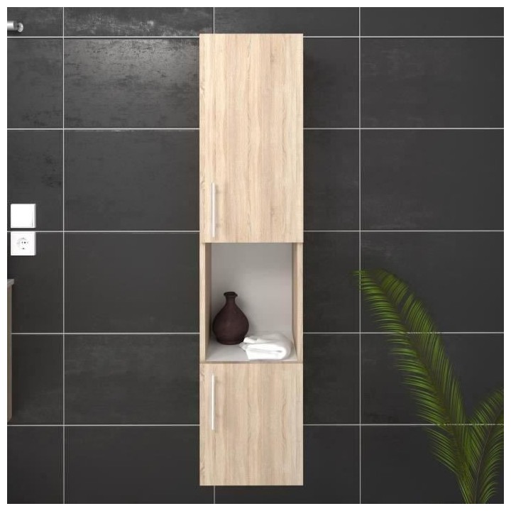 LUNA / LIMA Colonne de salle de bain L 30 cm - Décor chene sonoma