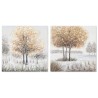 Cadre DKD Home Decor Arbre 80 x 3 x 80 cm Traditionnel (2 Unités)