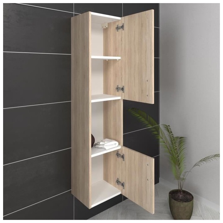 LUNA / LIMA Colonne de salle de bain L 30 cm - Décor chene sonoma