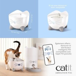 CAT IT Fontaine a eau automatique pour chat - 2,5 L - Blanc