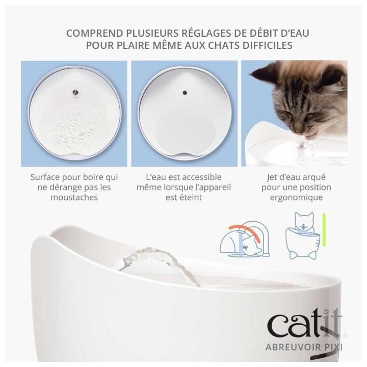 CAT IT Fontaine a eau automatique pour chat - 2,5 L - Rose