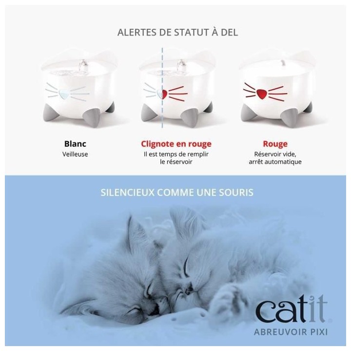 CAT IT Fontaine a eau automatique pour chat - 2,5 L - Rose