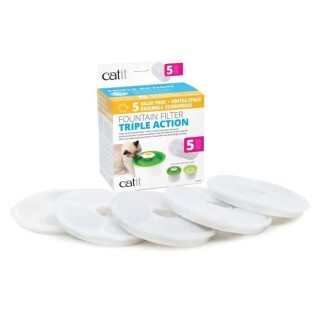 CAT IT Pack de 5 filtres a triple action pour abreuvoir - Blanc - Pour