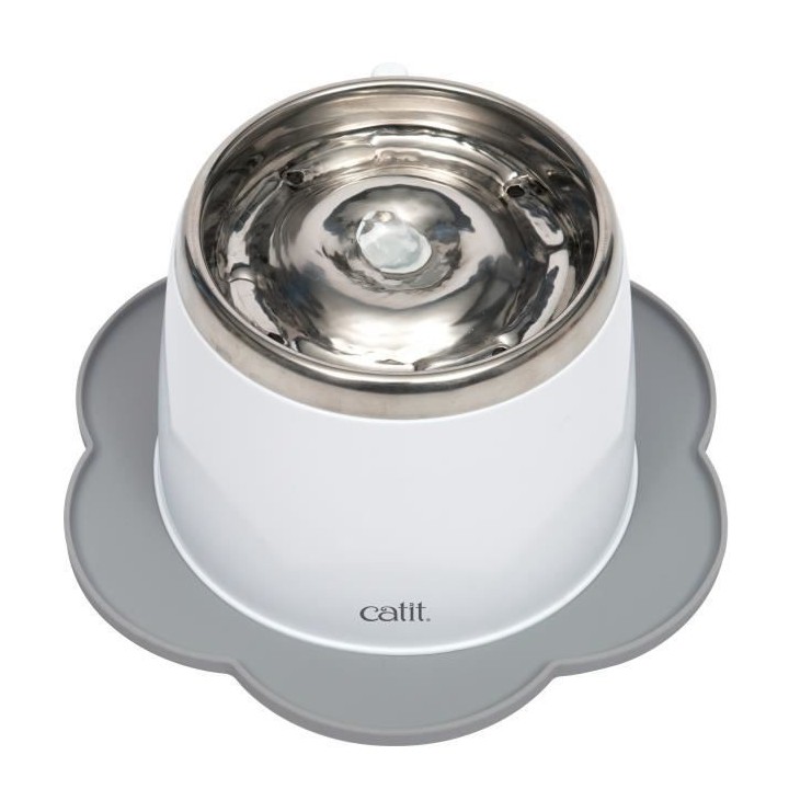 CAT IT Napperon en forme de fleur - Format moyen - Gris - Pour chat