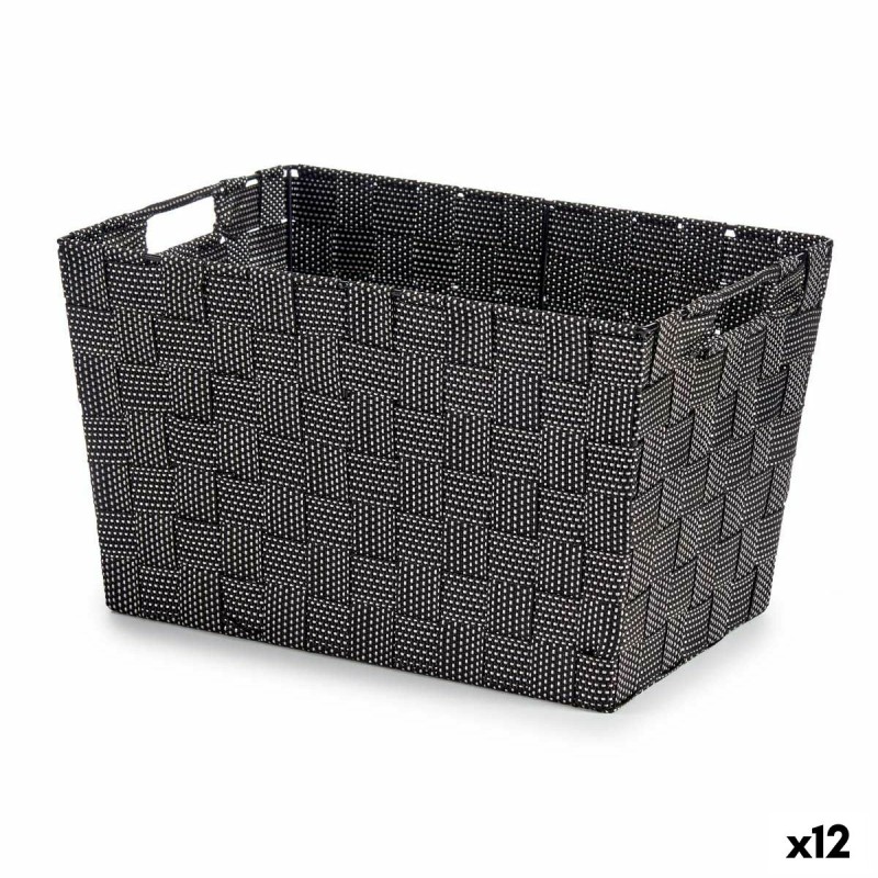 Panier Noir Tissu 10 L (25 x 20 x 35 cm) (12 Unités)