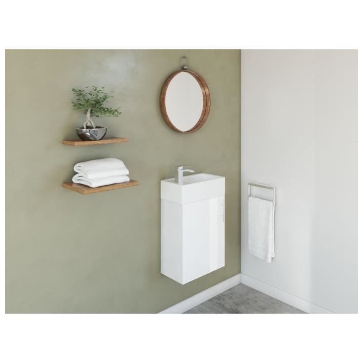 OKO – Meuble Vasque L 40cm simple Vasque incluse – Coloris Blanc L