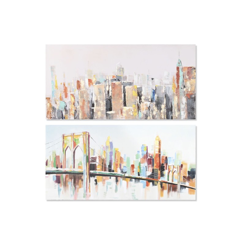 Cadre DKD Home Decor 140 x 3,7 x 70 cm New York Vintage (2 Unités)