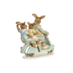 Figurine Décorative DKD Home Decor 17 x 7 x 15,5 cm Rose Lapin Vert (2 Unités)