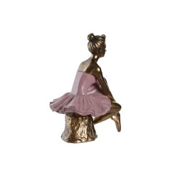 Figurine Décorative DKD Home Decor 12 x 9,5 x 15,5 cm Rose Blanc Danseuse Classique (2 Unités)