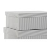 Jeu de Caisses de Rangement Empilables DKD Home Decor Gris Blanc Carré Carton (43,5 x 33,5 x 15,5 cm)