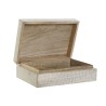 Set de boîtes décoratives DKD Home Decor Marron Blanc Bois de manguier 25 x 17 x 8 cm (2 Unités)