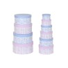 Jeu de Caisses de Rangement Empilables DKD Home Decor Bleu Rose Carton (37,5 x 37,5 x 18 cm)