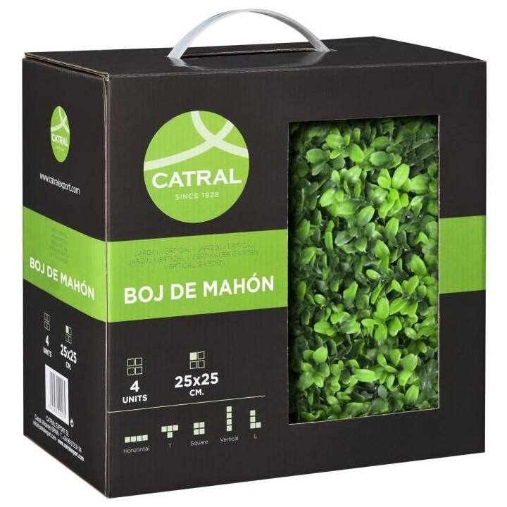CATRAL - Lot 4 carreaux pour jardin vertical buis longifolia - 25 x 25