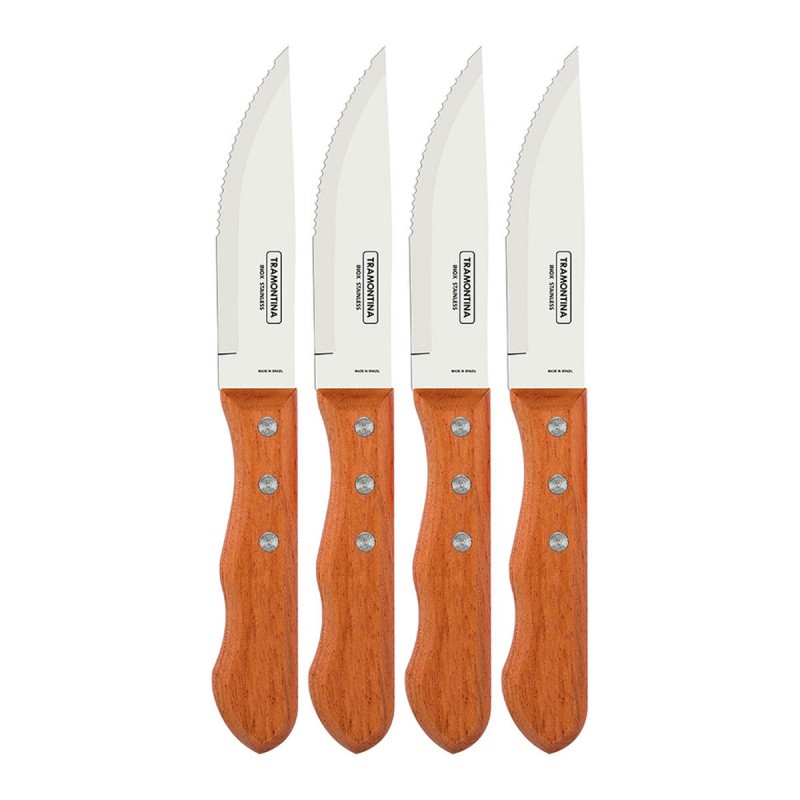 Ensemble de couteaux à viande Tramontina Dynamic 25 cm Jumbo Bois Acier inoxydable 4 Unités