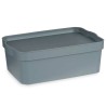 Boîte de rangement avec couvercle Gris Plastique 6 L (21,5 x 11 x 32 cm) (12 Unités)