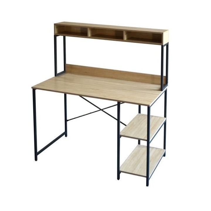 Bureau 3 niches en metal - L 120 x P 62 x H 134 cm - LEEDS