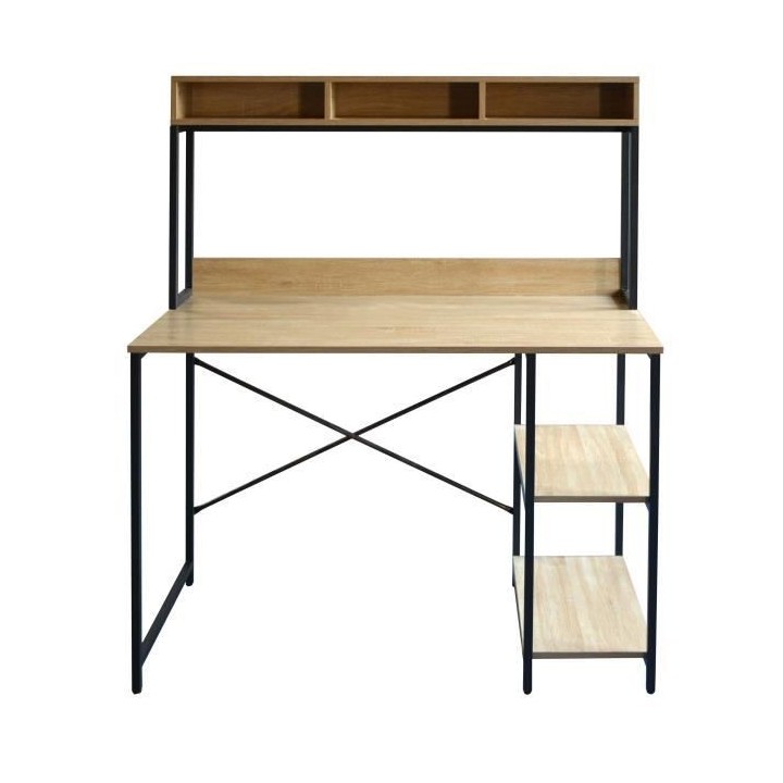 Bureau 3 niches en metal - L 120 x P 62 x H 134 cm - LEEDS