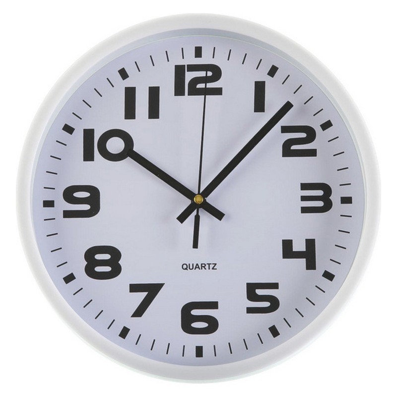 Horloge Murale Versa Blanc Plastique 3,8 x 25 x 25 cm