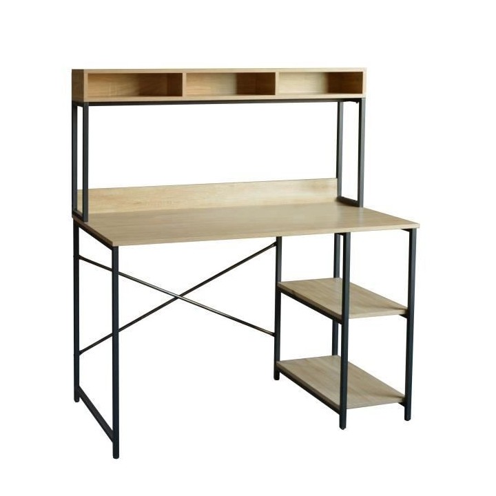 Bureau 3 niches en metal - L 120 x P 62 x H 134 cm - LEEDS